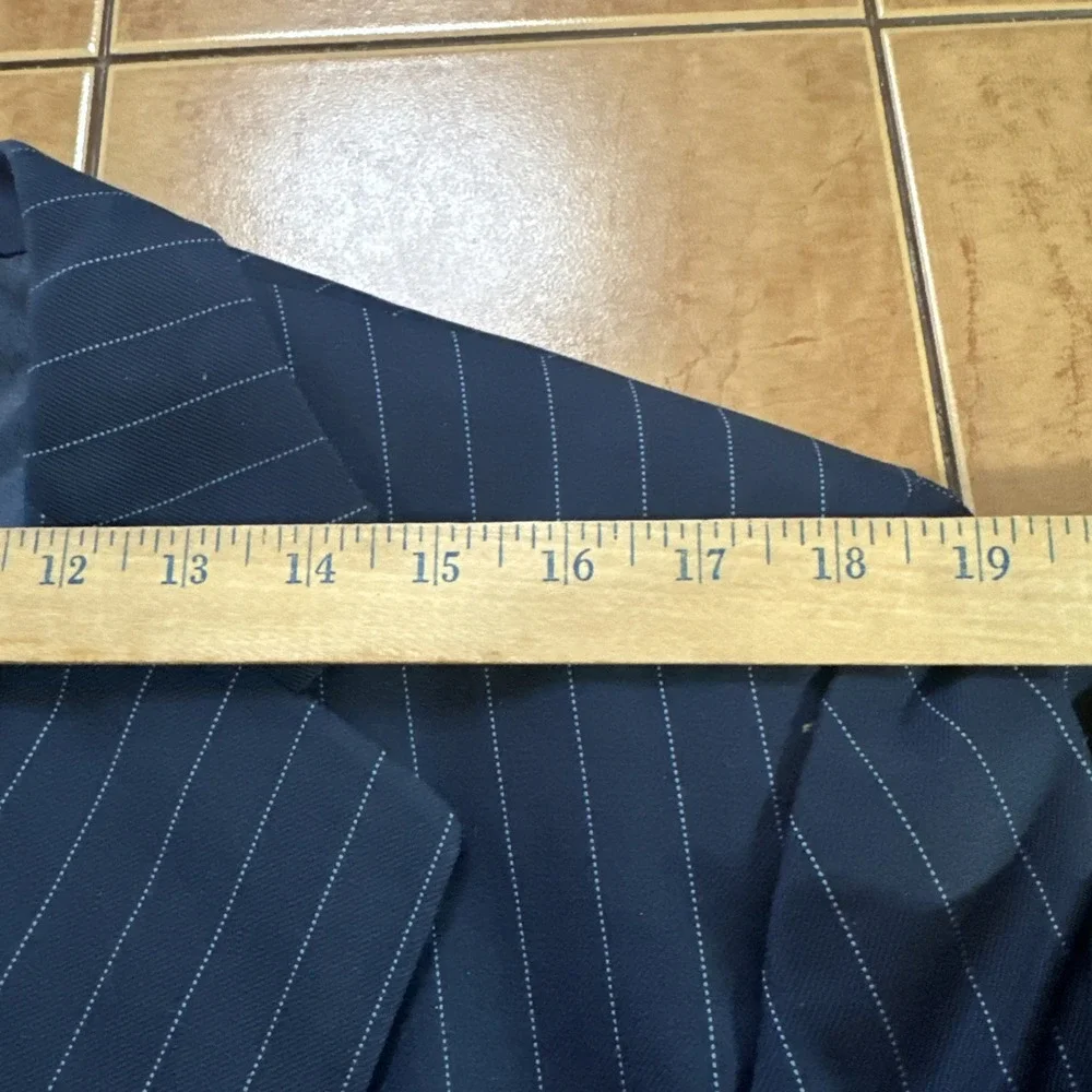 Towncraft Plus Men's Suit Sz‎ 44R Blue Pinstripe Pants 42 x 30 USA Union Made